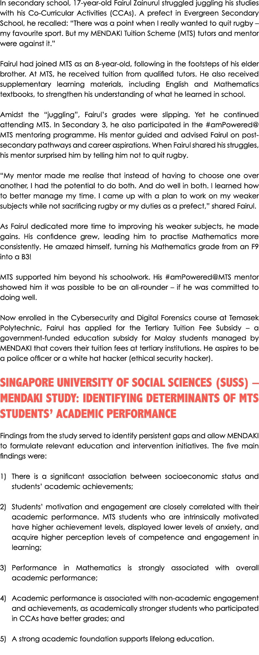 In secondary school, 17 year old Fairul Zainurul struggled juggling his studies with his Co Curricular Activities (CC...